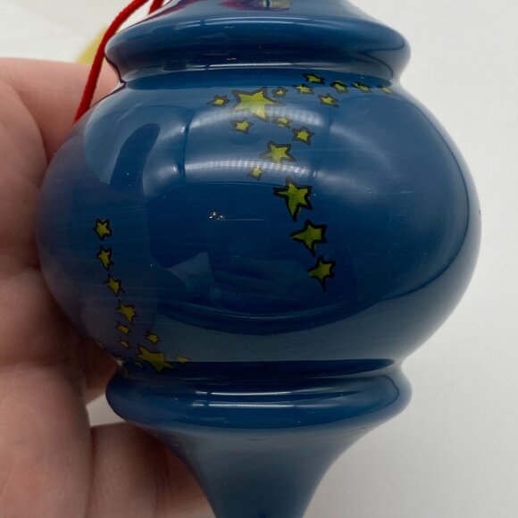 Angel hand painted glass Christmas tree ornament reverse painted turnip shape - Picture 5 of 8